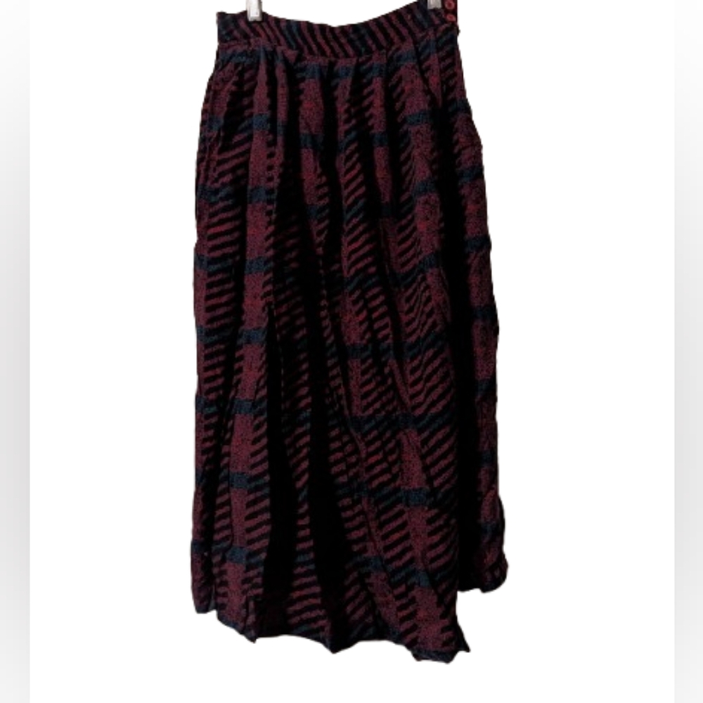 Vintage High-Waisted Midi Skirt